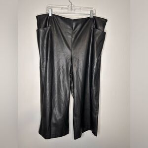 Tahari Faux Leather Wide Leg Culottes